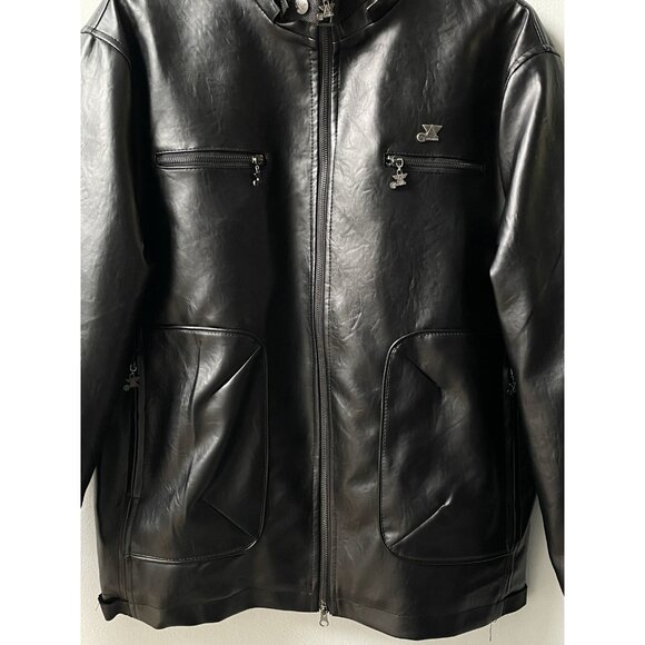 GA Milano Men’s Lined Black Faux Leather Jacket Italy XL - Picture 2 of 12